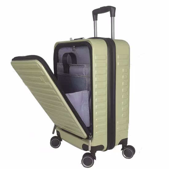 世界市場でベストセラーの ABS+PC (ポリカーボネート) フロントポケット付きトロリー旅行かばん